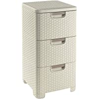 Curver - Cajonera Style de 3 Cajones 14L- Patas- Color Blanco